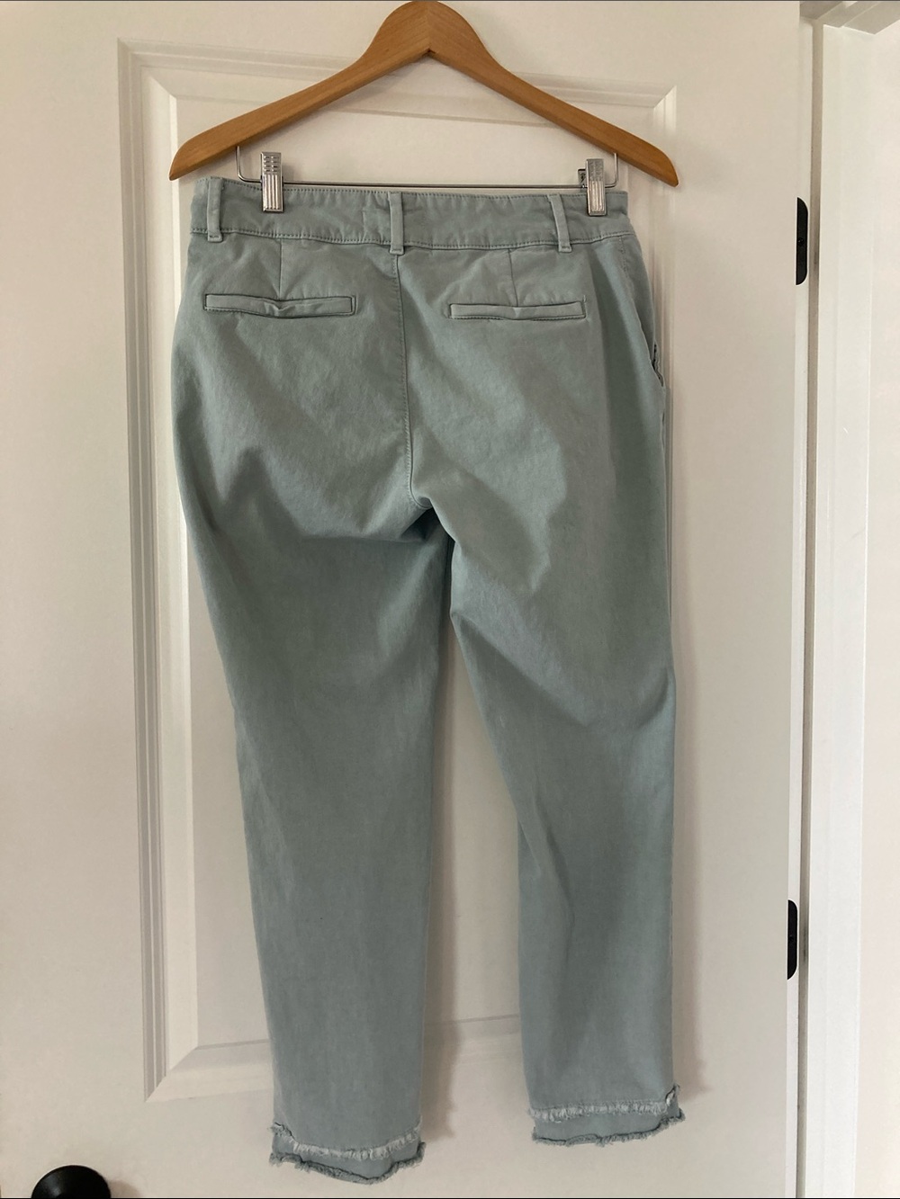 LOFT Sage Green Ankle Frayed Hem Pants - Picture 5 of 8